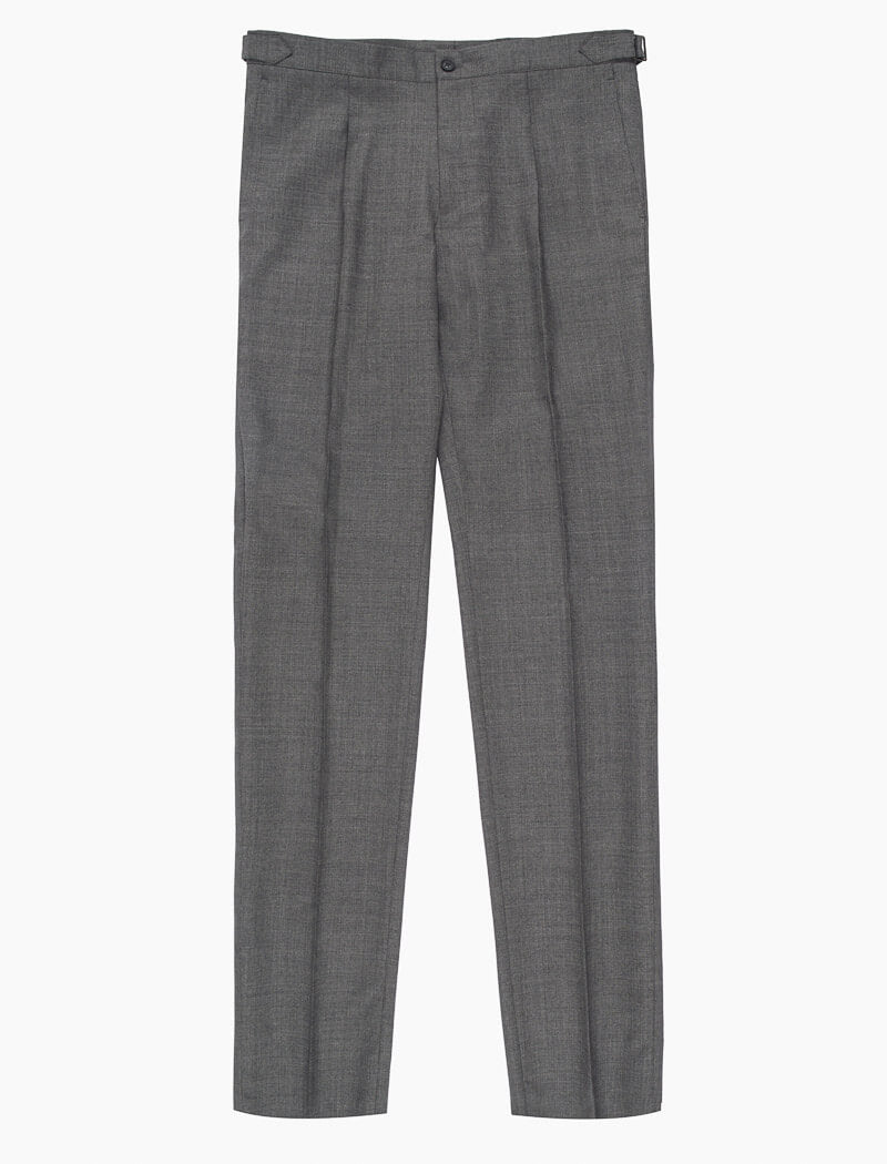 Light Grey Fresco Wool Slim Trousers | 40 Colori