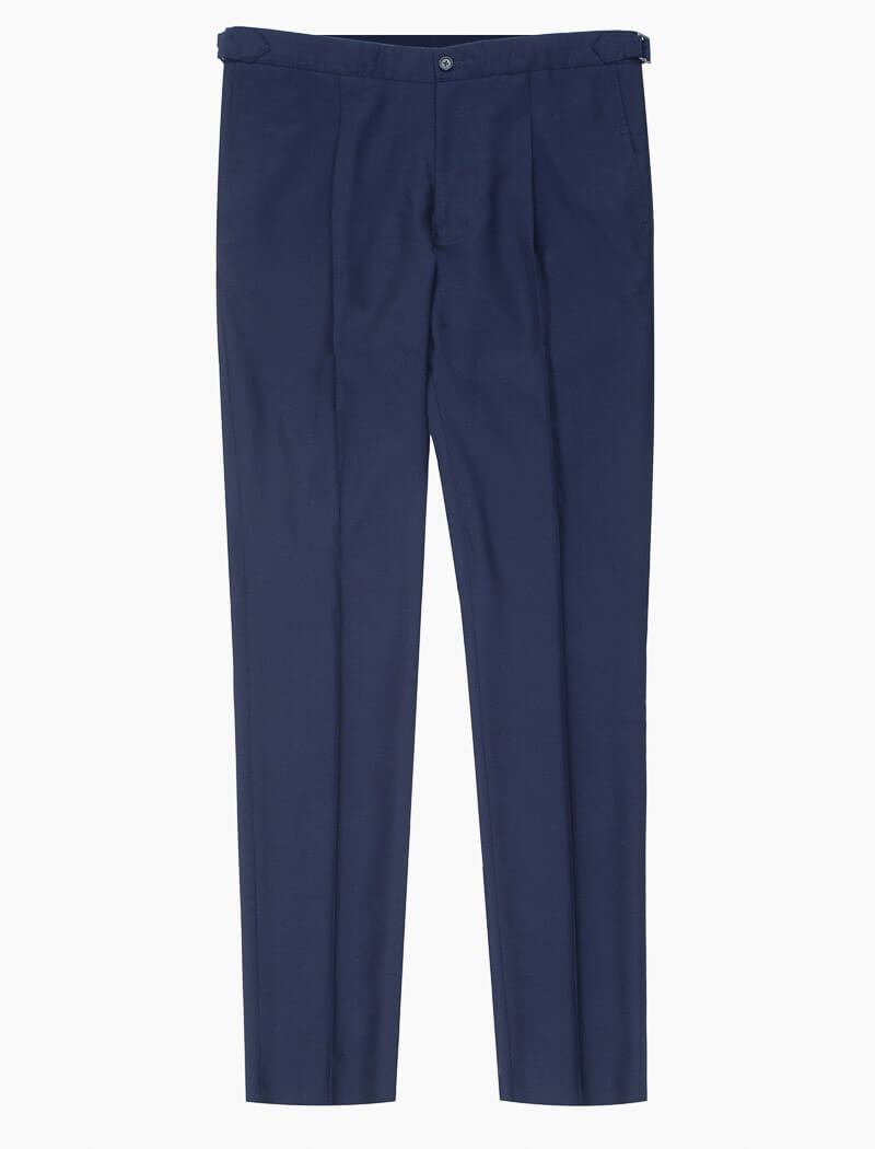 Navy Fresco Wool Slim Trousers | 40 Colori