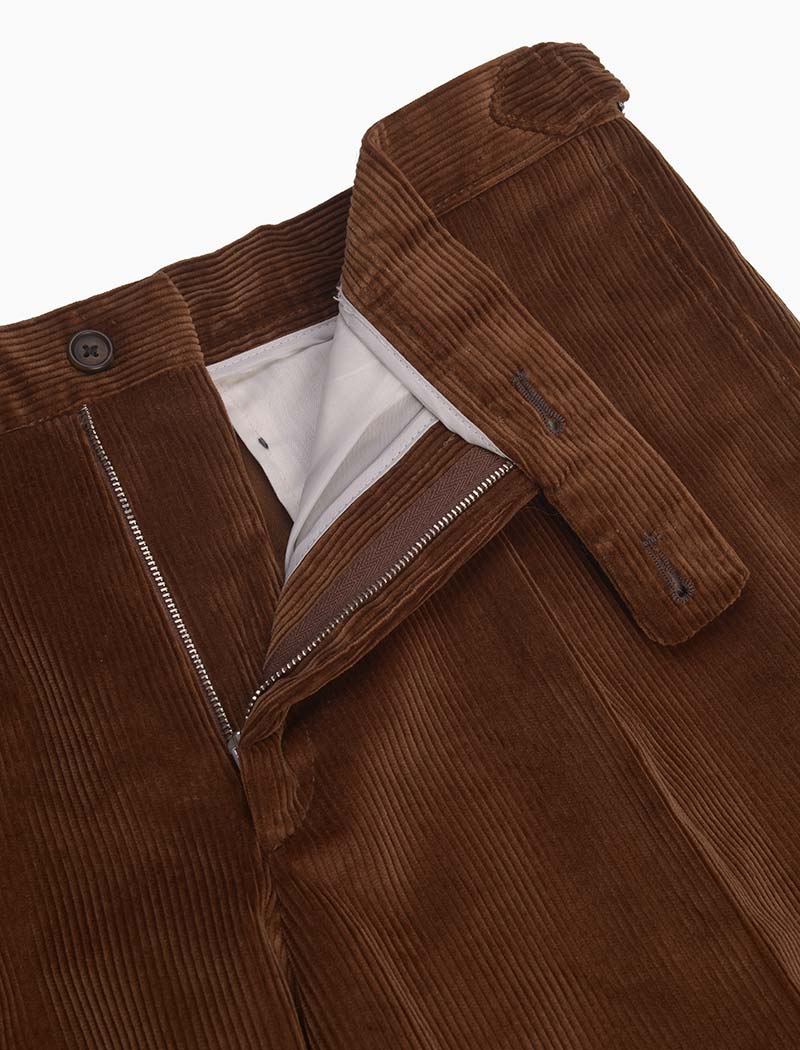 Tan Brown 10 Wale Corduroy Slim Trousers | 40 Colori