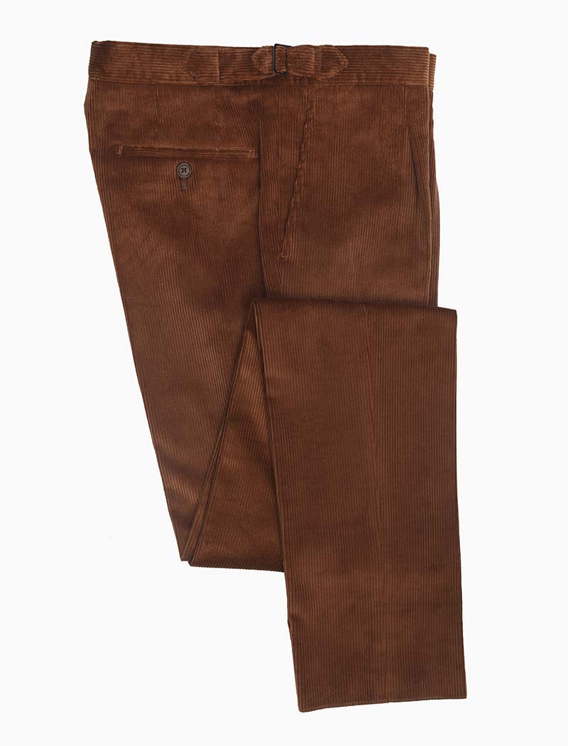 Tan Brown 10 Wale Corduroy Slim Trousers | 40 Colori