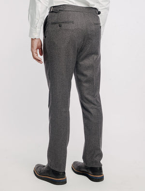Grey Flannel Wool & Cashmere Slim Trousers | 40 Colori