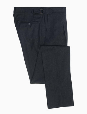 Charcoal Flannel Wool & Cashmere Slim Trousers | 40 Colori