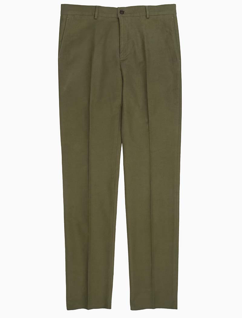 Light Green Cotton Comfort Trousers | 40 Colori 