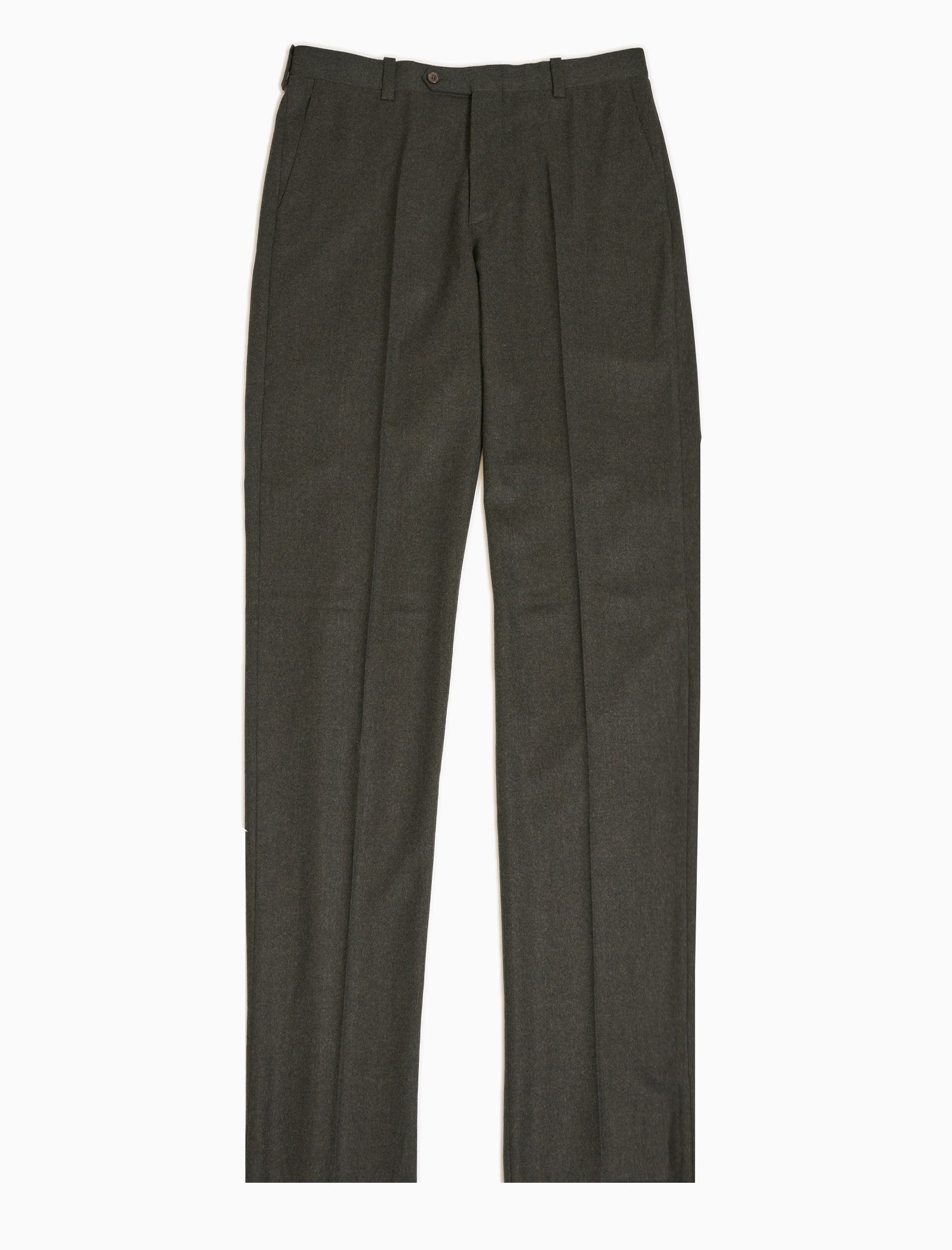 Green Brown Flannel Wool Comfort Trousers