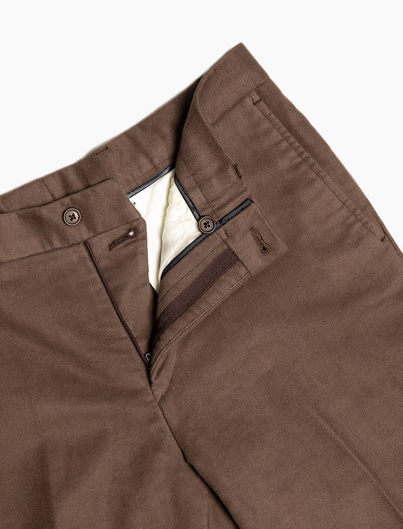 Brown Moleskin Comfort Trousers | 40 Colori