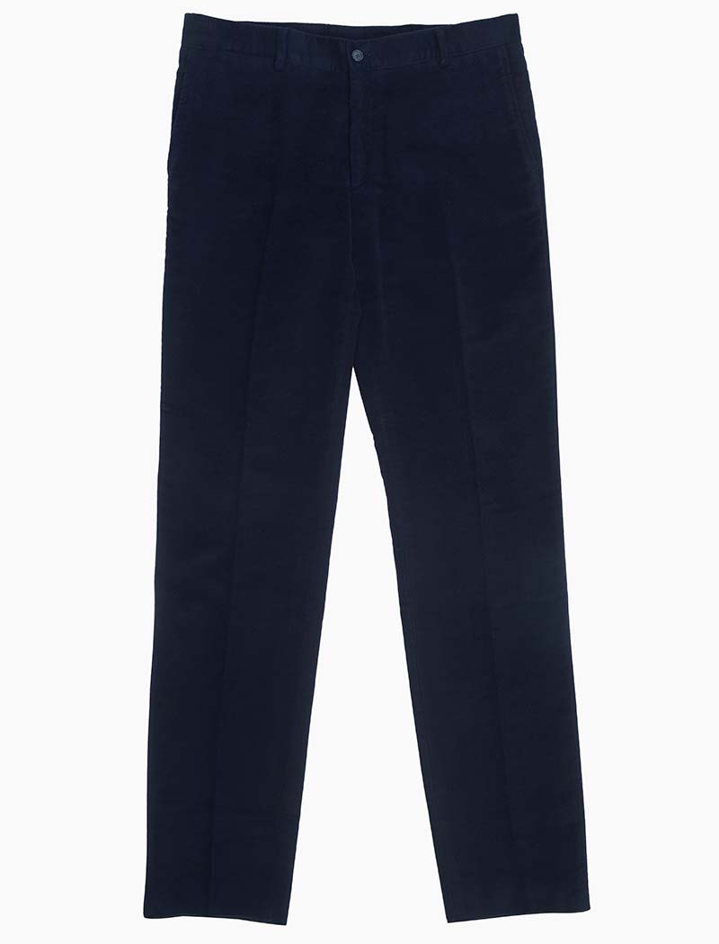 Navy Moleskin Comfort Trousers | 40 Colori