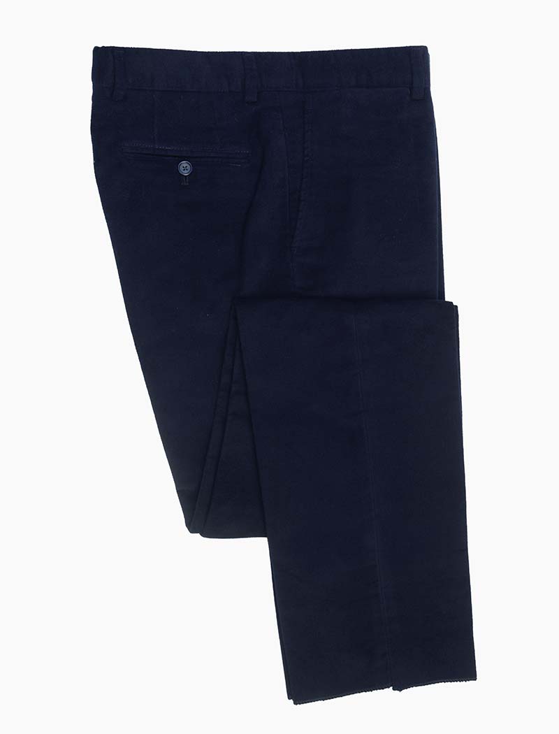 Navy Moleskin Comfort Trousers | 40 Colori