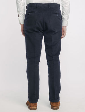 Navy Moleskin Comfort Trousers | 40 Colori