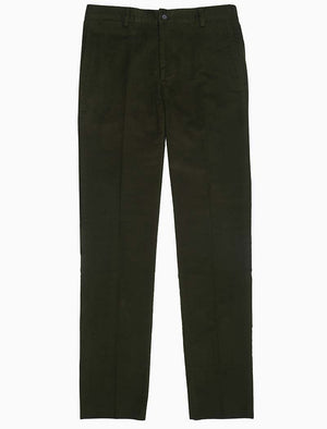 Dark Green Moleskin Comfort Trousers | 40 Colori