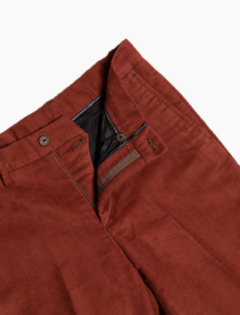 Rust Moleskin Comfort Trousers | 40 Colori