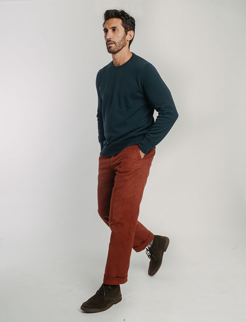 Rust Moleskin Comfort Trousers | 40 Colori