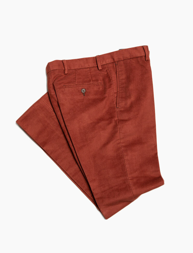 Rust Moleskin Comfort Trousers | 40 Colori