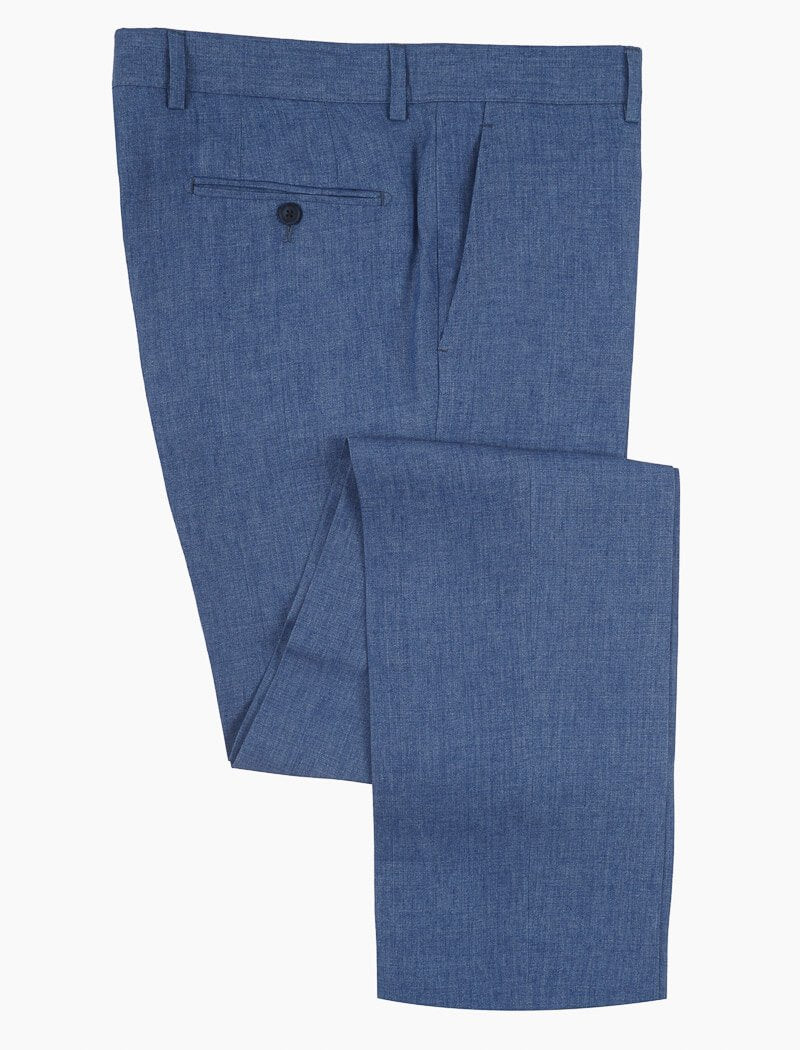 Jeans Blue Linen Comfort Trousers | 40 Colori