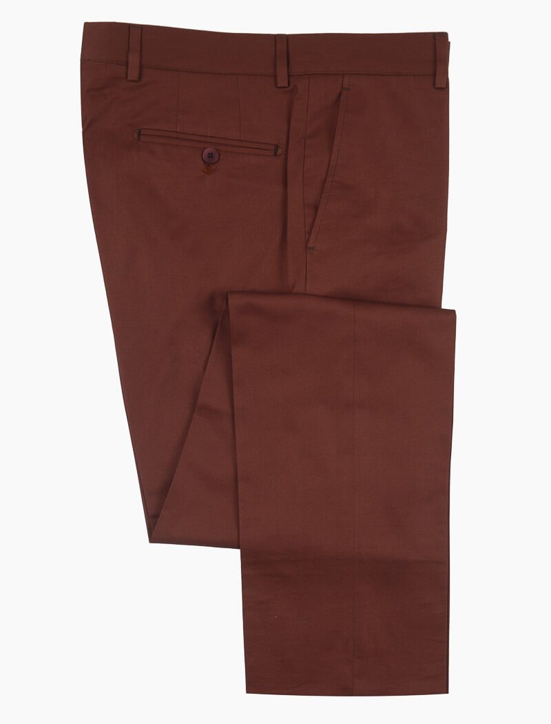 Burgundy Cotton Comfort Trousers | 40 Colori