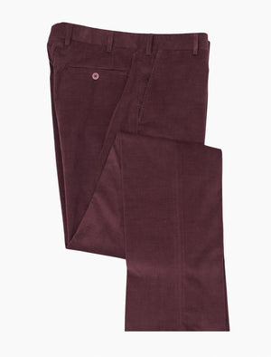 Plum Needlecord Comfort Trousers | 40 Colori