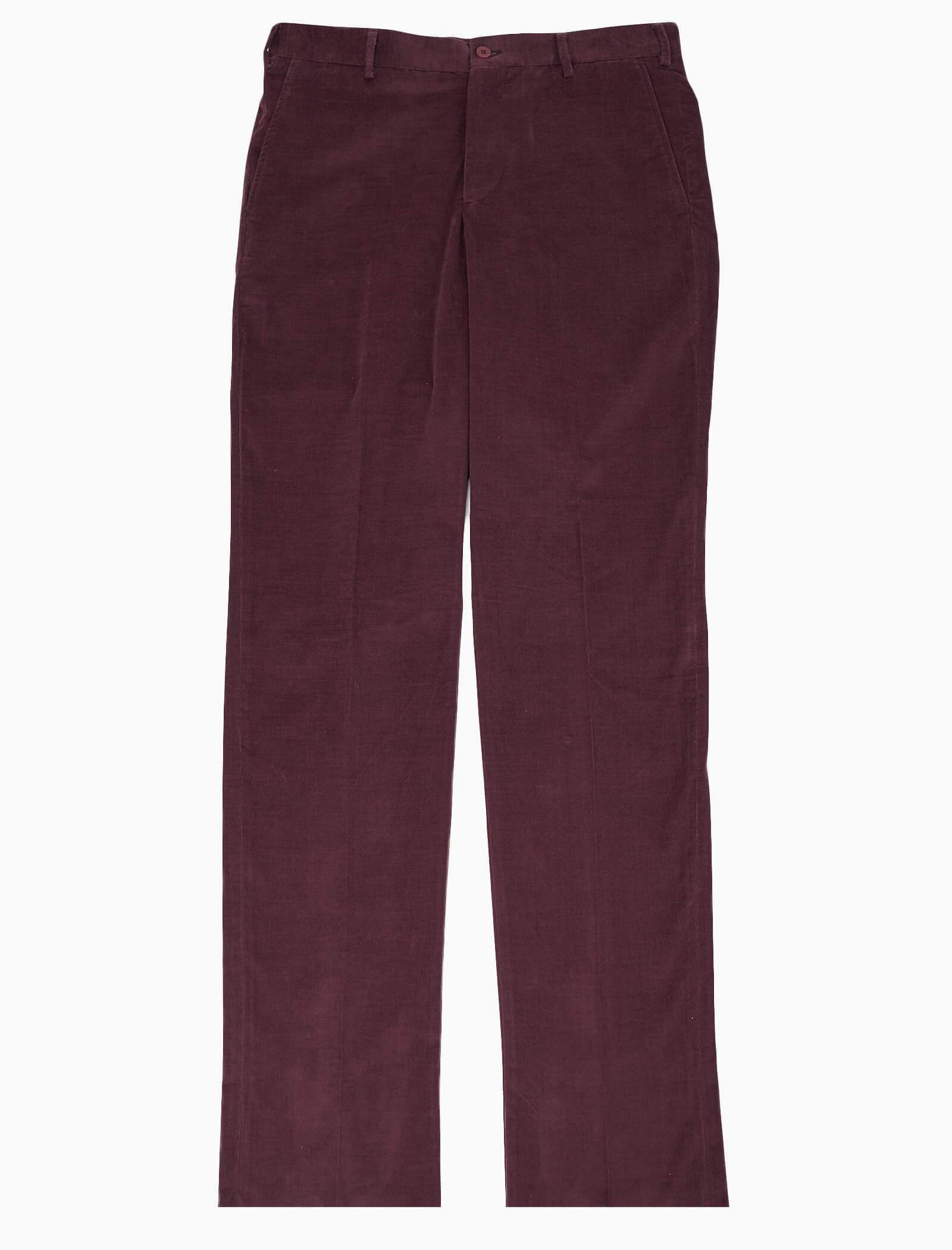 Plum Needlecord Comfort Trousers | 40 Colori