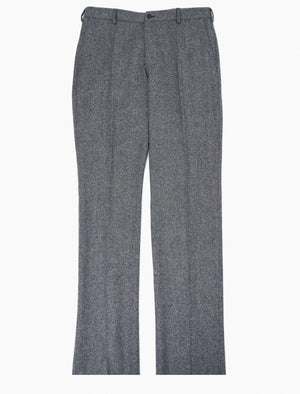 Grey Plain Weave Lambswool Comfort Trousers | 40 Colori