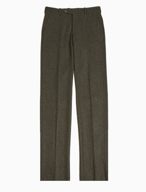 Green Herringbone Lambswool Comfort Trousers