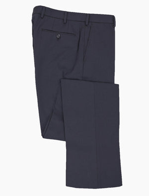 Navy Cavalry Twill Cotton Comfort Trousers | 40 Colori