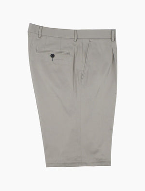Light Grey Cotton Pleated Shorts | 40 Colori