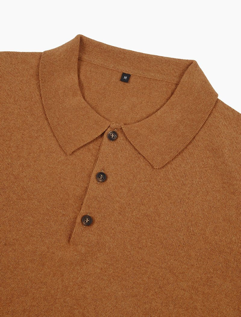 Honey Short Sleeve Cotton, Cashmere & Silk Knit Polo | 40 Colori 