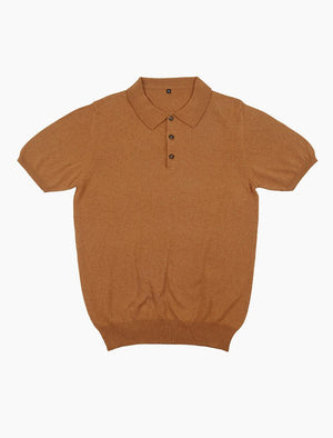 Honey Short Sleeve Cotton, Cashmere & Silk Knit Polo | 40 Colori 