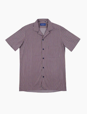 Multi Striped Cotton Short Sleeve Shirt | 40 Colori