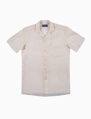 White Linen Short Sleeve Shirt | 40 Colori