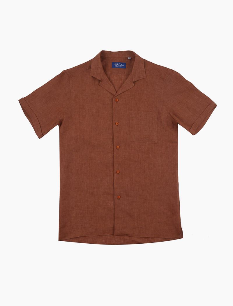 rust color men's dress shirt Men's Regular Fit Basic Dress Shirt in Rust 16 36/37 / Rust