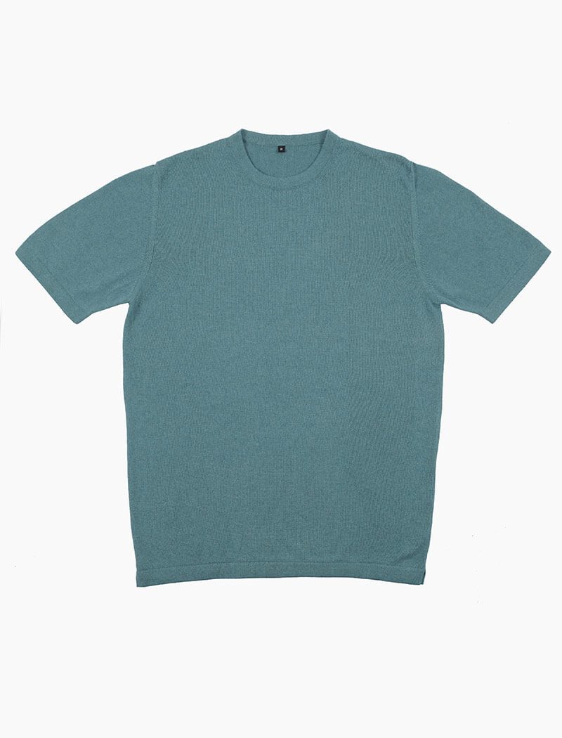 Aqua Short Sleeve Cotton, Cashmere & Silk Knit T Shirt | 40 Colori