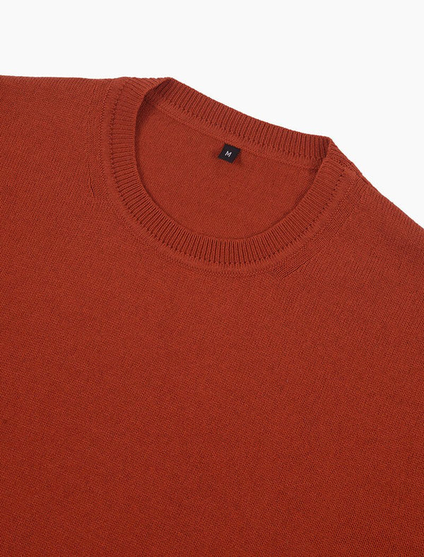 Men's Rust Cotton, Cashmere & Silk Knit T-Shirts - 40 Colori
